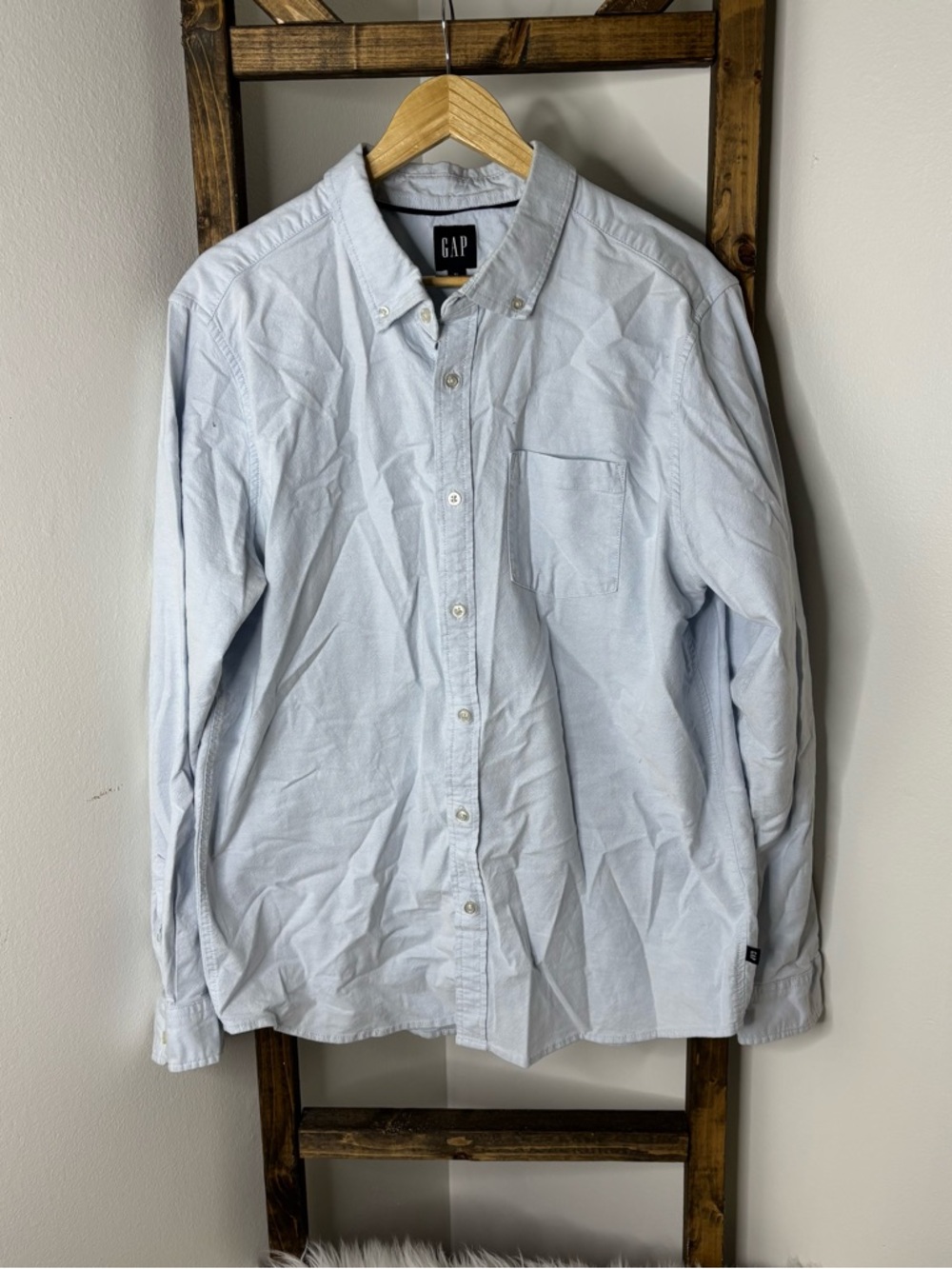 GAP Light Blue Oxford Button-Down Shirt Mens XL